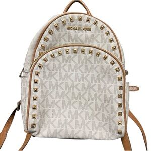 Michael Kors Abbey Medium Studded Pebbled Leather Backpack
